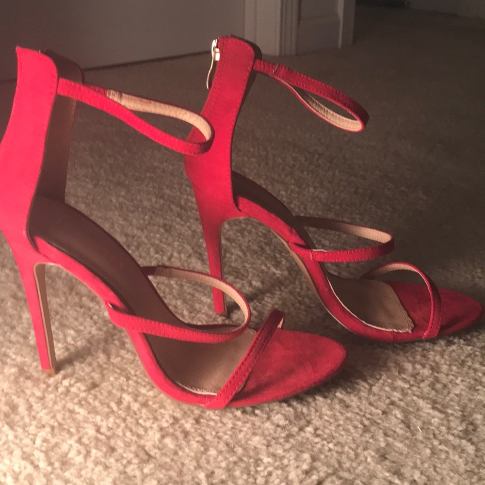 Red sandal heels